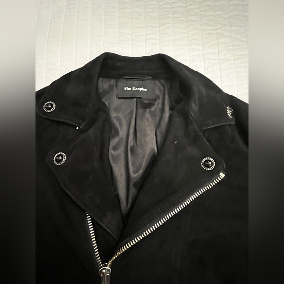 The Kooples Fringed Goat Leather Moto Jacket black suede - Picture 12 of 16